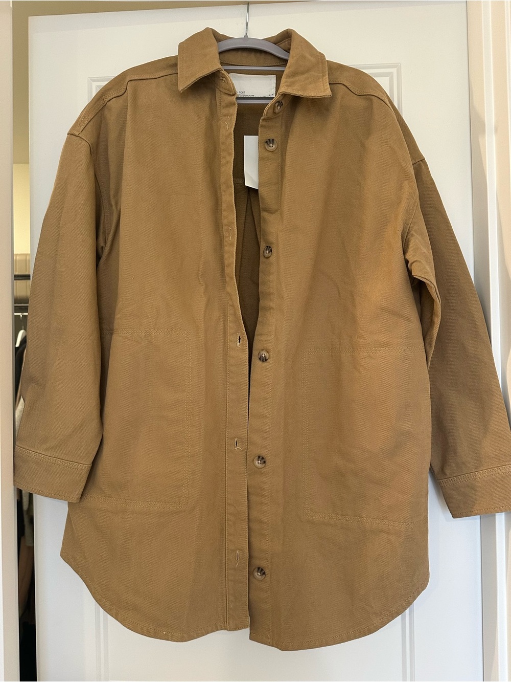 XS Oak and fort Long-Sleeve Button Front Shirt Jacket - Brown